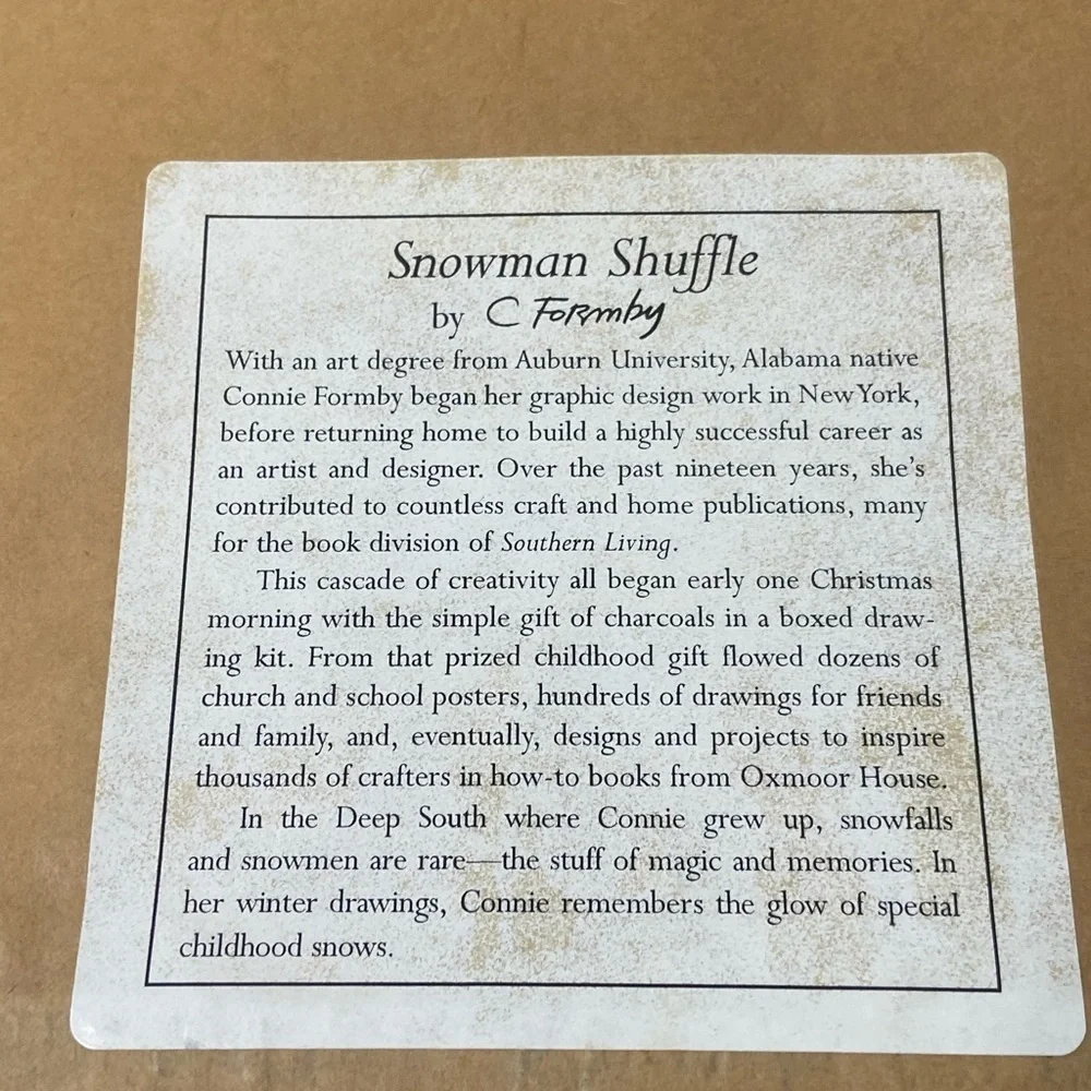 Snowman Shuffle by Connie Formby Framed‎ Print w/ Glass Christmas Winter Holiday